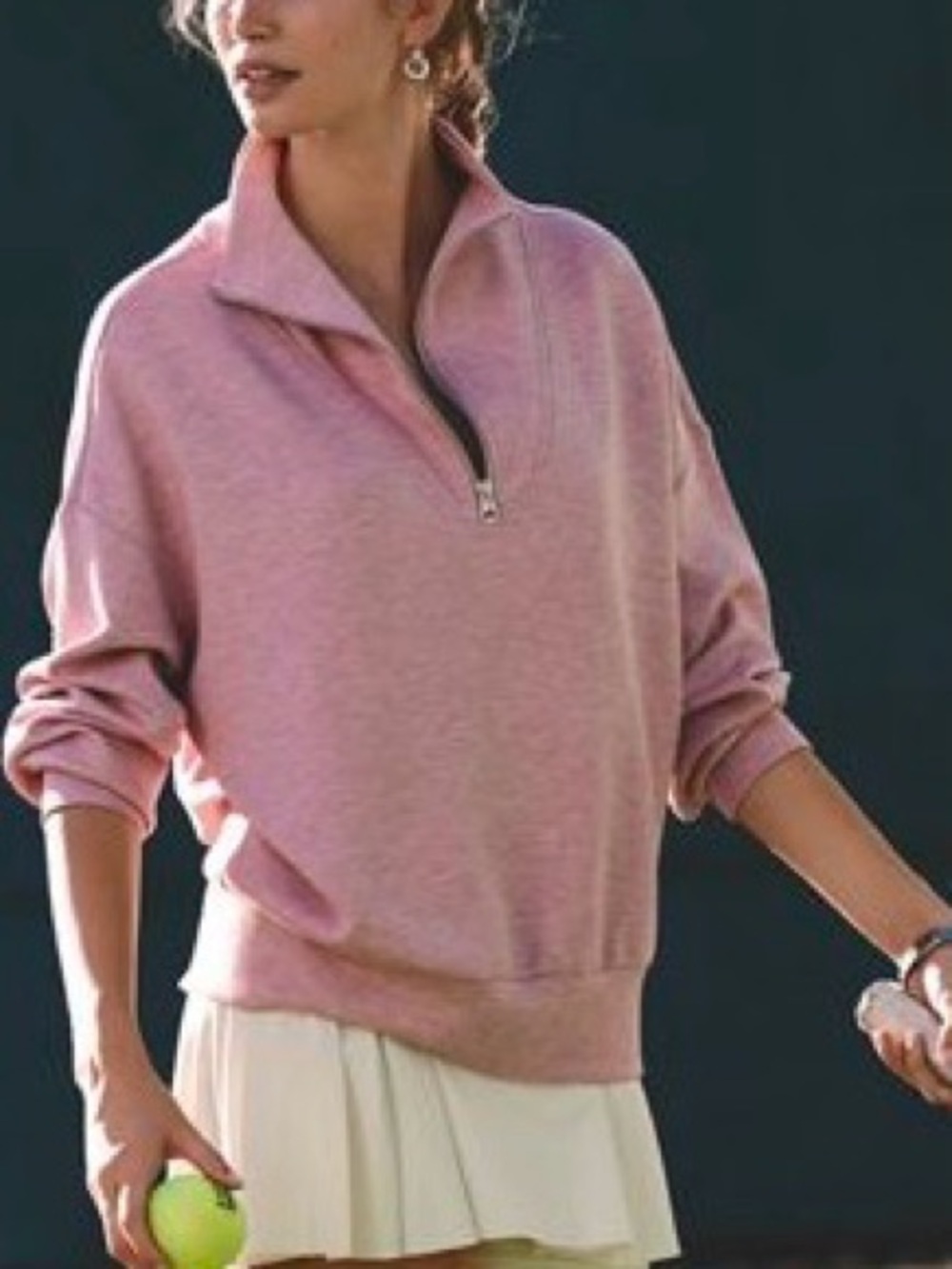 Varley Hawley Half Zip Sweat Pullover Medium NWT Rose Marl price firm